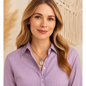 J. Jill 2-in-1 Convertible Floral Locket Necklace Silver Gold Tone Compassion